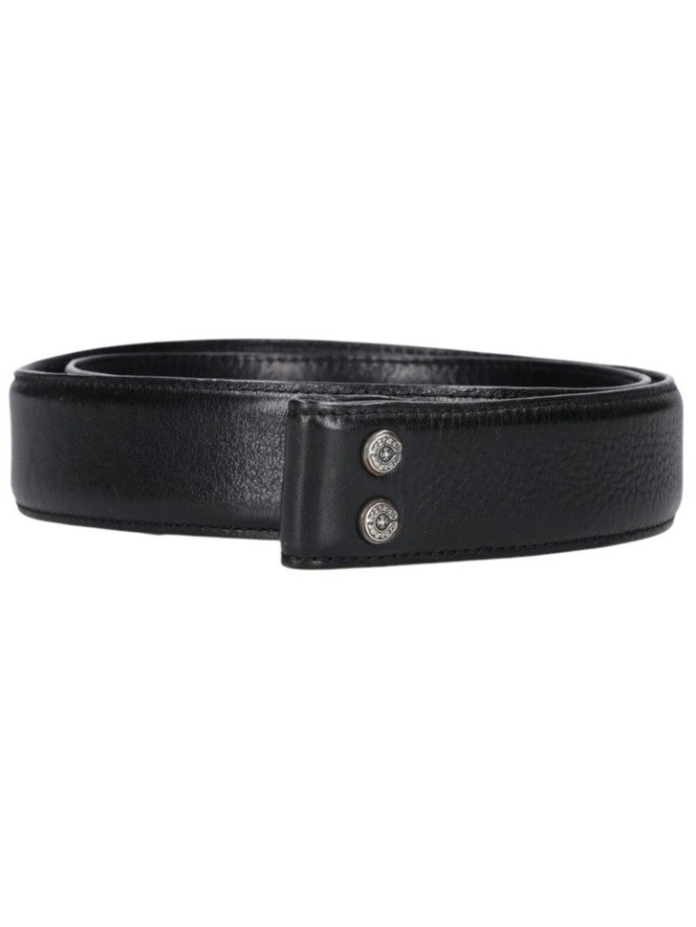 Chrome Hearts 1.5 Strap Scroll Label Rivets Leather Belt